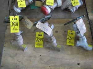 VALVE, GLOBE TYPE, 3/4" SIZE, 1500 LB (2685/650F) RATING, CARBON STL MATERIAL, SOCKET WELD CONNECTIONS, SA105 SPECIFICATION, OS&Y STYLE, 13% CR SS DISC AND HF SEAT TRIM, CARBON/ GRAPHITE PACKING SOFTGOODS, HANDWHEEL OPERATOR. SEAL WELDED BONNET CONSTRUCTION. QC-SR. PART # B36124T4 (W-51) LOADING & HANDLING FEE $15-